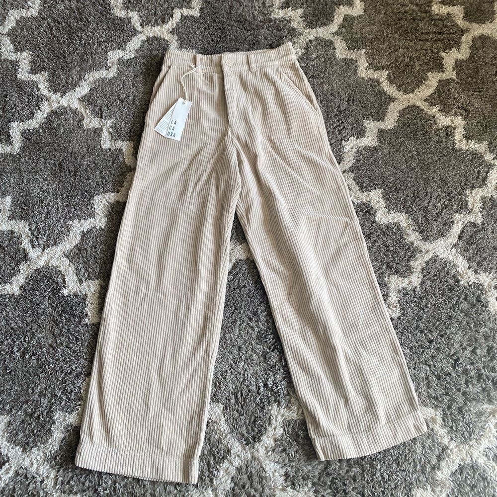 NWT LACAUSA corduroy pants beige